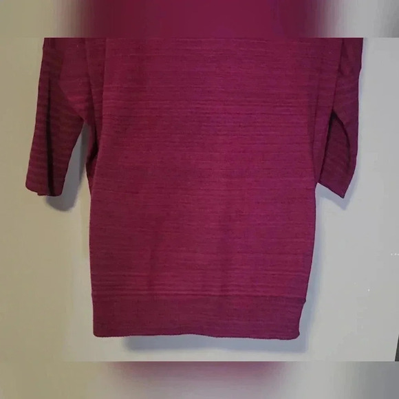 Express Womens Pullover Top Dolman Sleeve Open Knit Sz. Sm dark fuchsia w stripe - Picture 6 of 9